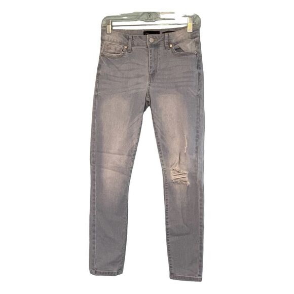 Kendall & Kylie Kontour Ankle Skinny Jeans Blue Distressed Light Wash Denim 3 26 - Picture 2 of 9